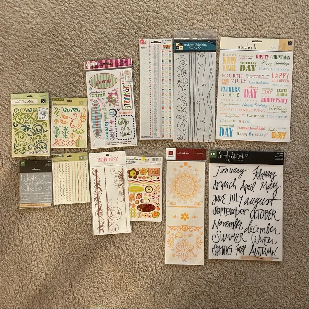 19 Item Craft Lot Transfers Stickers Pins Dream Catcher Kits Teacher Scrapbook